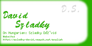 david szladky business card
